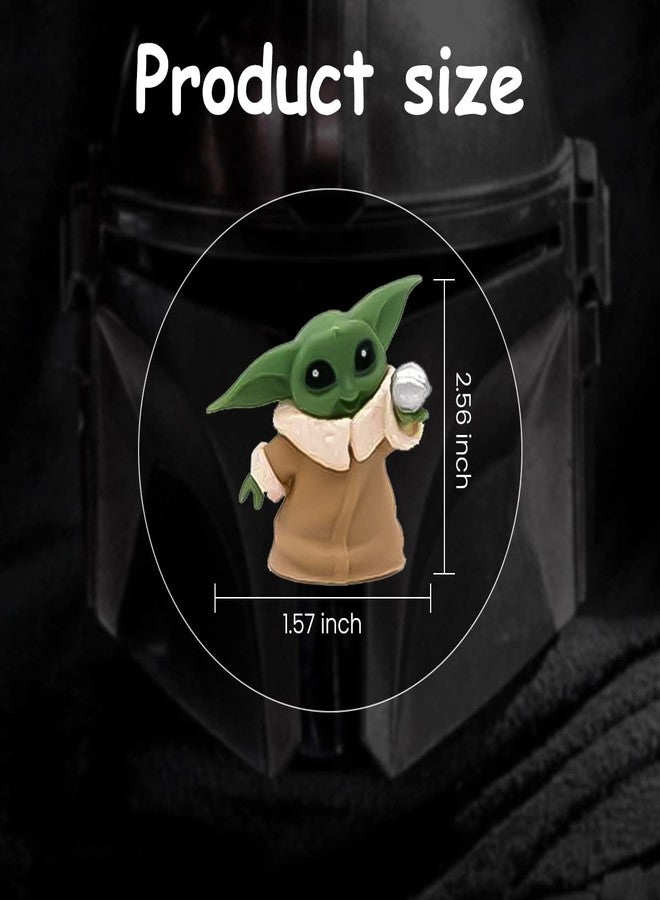 PATPAT® Baby Yoda 6Pcs PVC Baby Yoda Soft Toy 2-2.4 inch Yoda Model Toys for Kids Adult Star Wars Yoda Figures Toy Set Birthday Gift for Kids Cute Desk Decoration for Office Home - Image 3